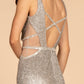 Strap Neckline Glitter Mesh Mermaid Long Dress