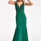 Beads Embellished Jersey Mermaid Dress w/ Open Back and Sheer Sides
