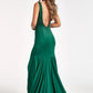 Beads Embellished Jersey Mermaid Dress w/ Open Back and Sheer Sides