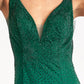 Beads Embellished Jersey Mermaid Dress w/ Open Back and Sheer Sides