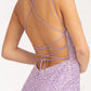 Straight Across Sequin Embellished Mesh Mermaid Dress w/ Slit