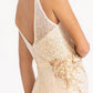 Sequin Embellished Illusion V-neck Mermaid Dress w/ Open V-back
