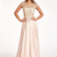 Beads Embellished Chiffon A-line Dress w/ Cap Sleeves