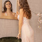Sequin Glitter Asymmetric Mermaid Dress w/ Long Waist Mesh Layer