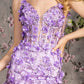 Jewel Glitter Sheer Bodice Mesh Mermaid Long Dress