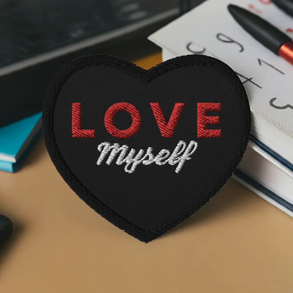 LOVE Myself Embroidered patches Black