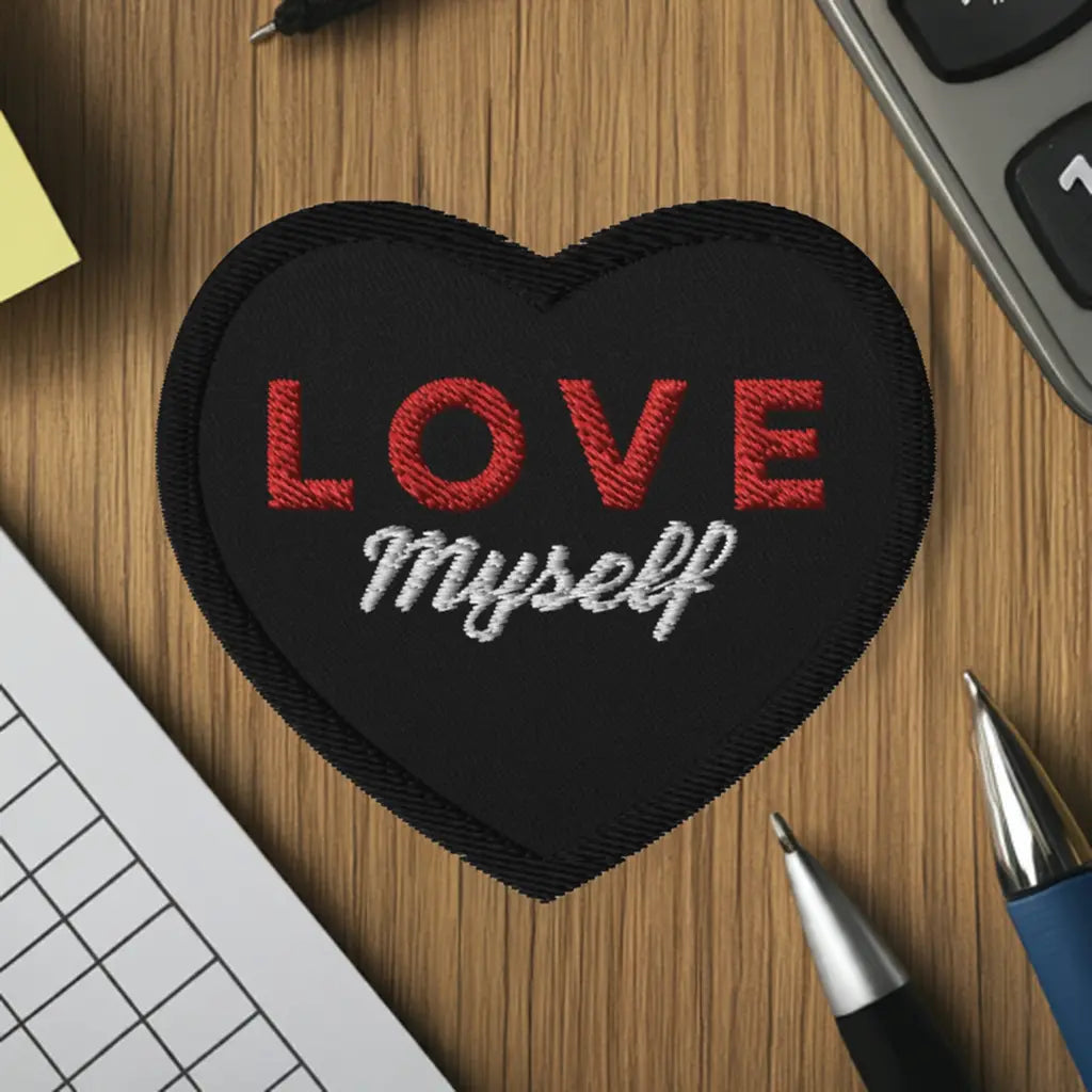 LOVE Myself Embroidered patches Black