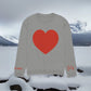 Heart - Knitted crew neck sweater GREY | crew neck knitted sweater