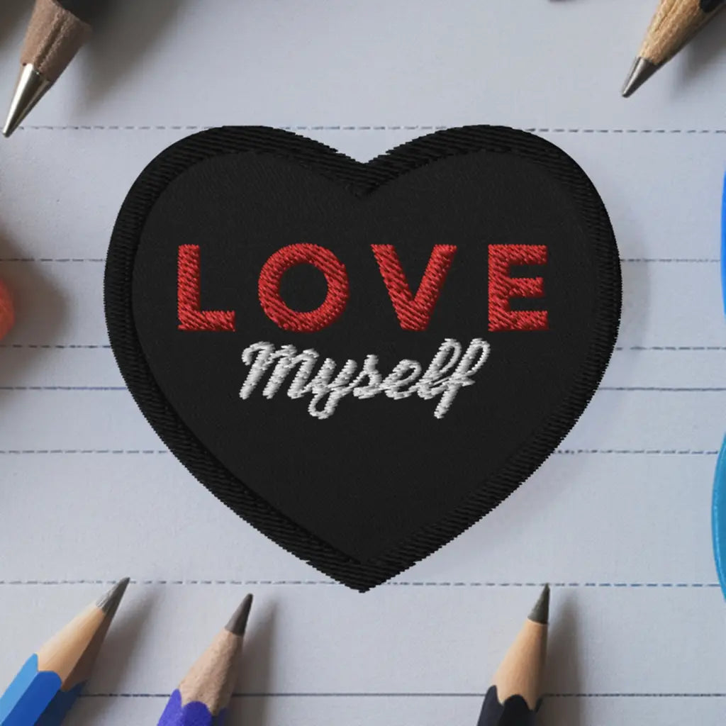 LOVE Myself Embroidered patches Black