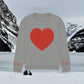 Heart - Knitted crew neck sweater GREY | crew neck knitted sweater