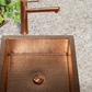 15" Square Hammered Copper Bar Sink