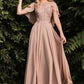 A-Line Chiffon Gown With Caplet