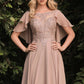 A-Line Chiffon Gown With Caplet