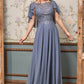 A-Line Chiffon Gown With Caplet