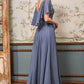 A-Line Chiffon Gown With Caplet
