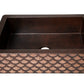 33" Farmhouse Single Well Squama Design Straight Apron Hammered Copper Kitchen Sink