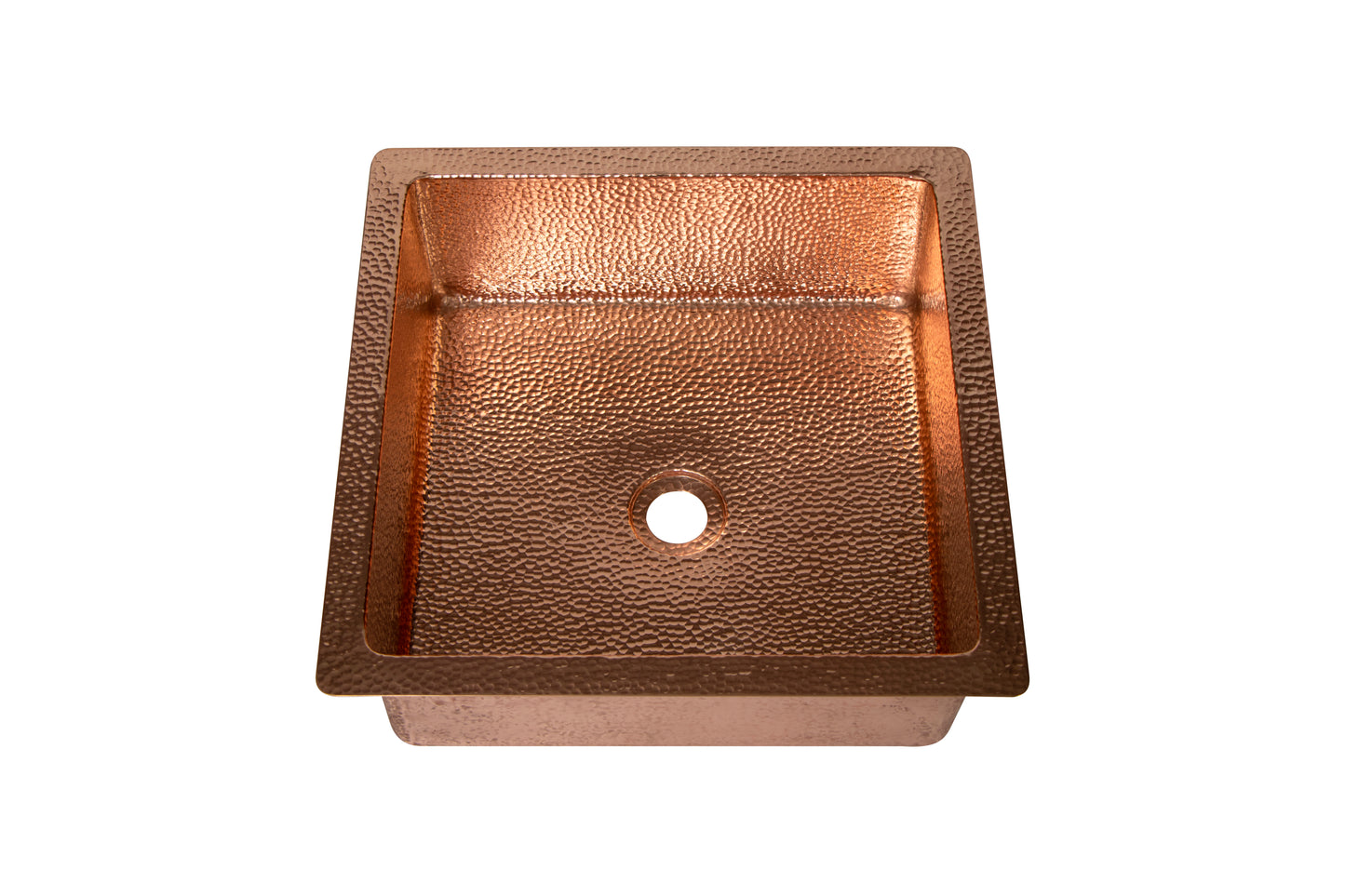 15" Square Hammered Copper Bar Sink