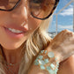 Hana Wrap Bracelet/Necklace in Chalcedony - Chunky Stone