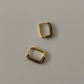 Rectangle Stone Earrings- Gold with Black Stone