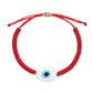 Oval White Ceramic Evil Eye Bracelet