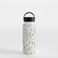 Green Falling Leaves Handle Lid Water Bottle