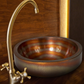 17" Round Apron Hammered Copper Bathroom Sink