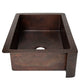33" Farmhouse Single Well Fruits Design Straight Apron Hammered Copper Kitchen Sink