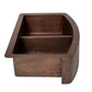 33" Farmhouse Double Well 50/50 Plain Round Apron Hammered Copper Kitchen Sink