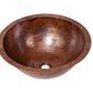 17" Round Hammered Copper Bathroom Sink