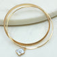 Gold Bangle Set with Pearl Accent-set of 2