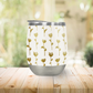 Gold Ink Flower Wine Tumbler