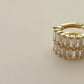 Liya Rectangle Stones Huggies- Gold