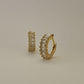 Liya Rectangle Stones Huggies- Gold