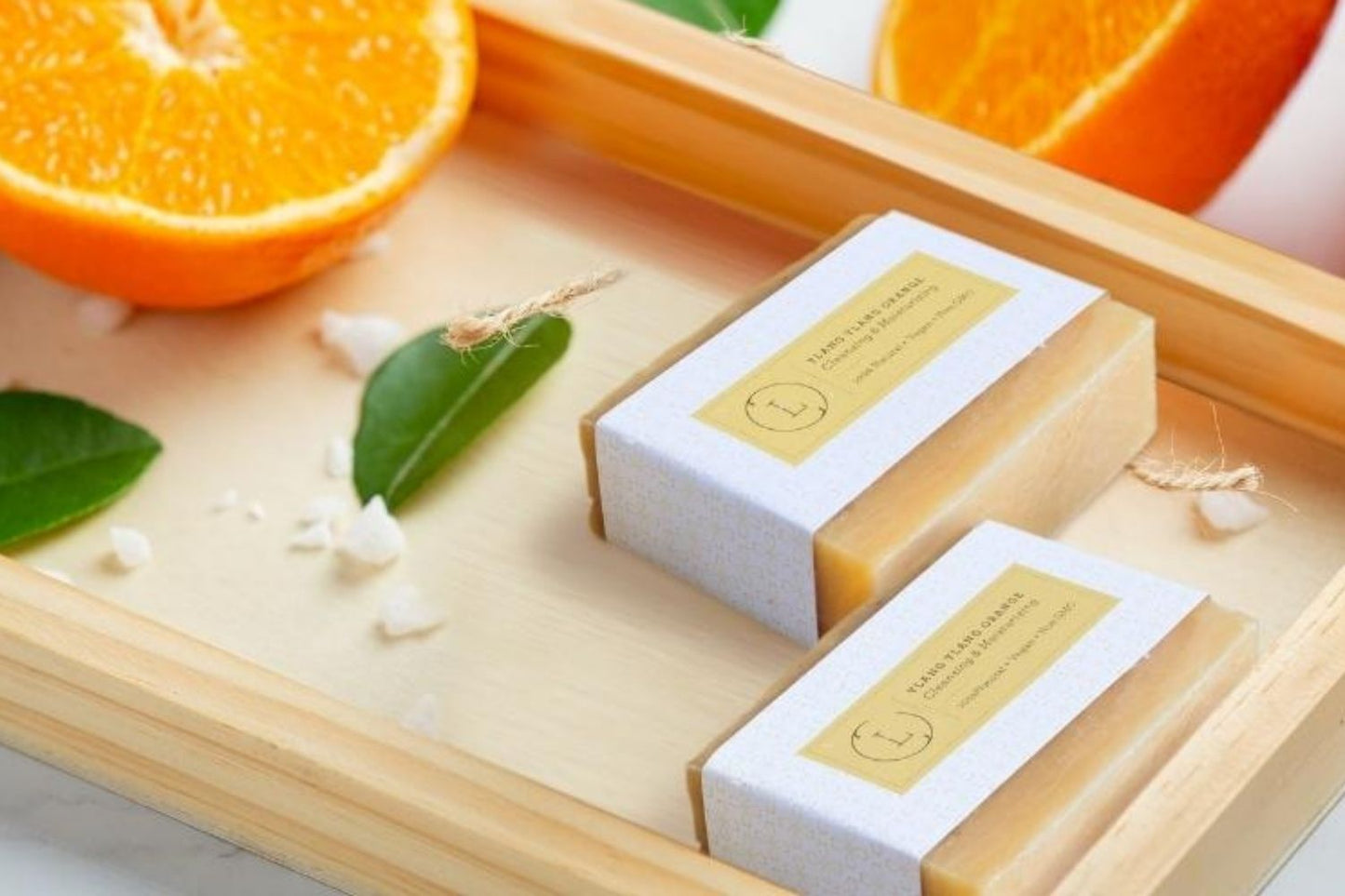 2x Natural Handmade Soap Bar, Orange Ylang Ylang Soap
