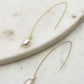 Jill Long Wire Drop Pearl Earrings