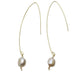 Jill Long Wire Drop Pearl Earrings