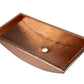 26" Rectangular Curved Bottom Hammered Copper Bar Sink