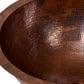 17" Round Hammered Copper Bathroom Sink