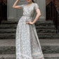 Maxi Wrap Dress in Blue Florals
