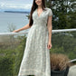 Maxi Wrap Dress in Blue Florals