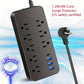 Power Strip Surge Protector - 8 Outlets, 3 USB Ports & 1 USB-C Port