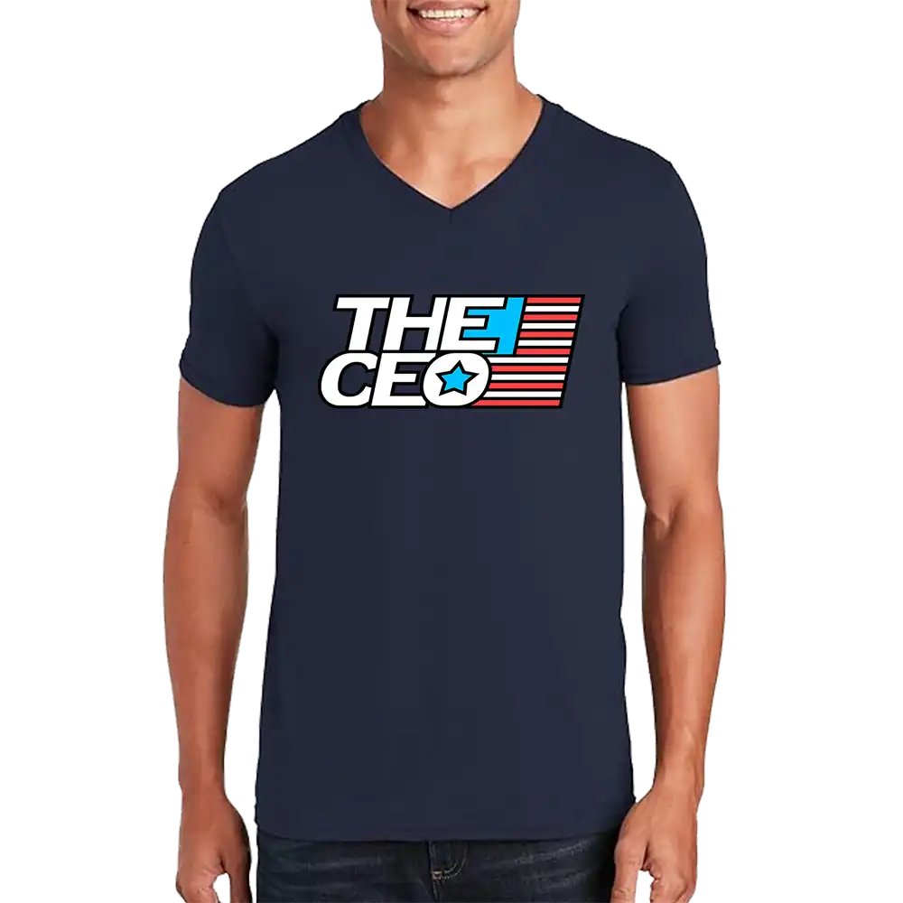 American Flag The CEO Men’s Unisex V-Neck T-shirt