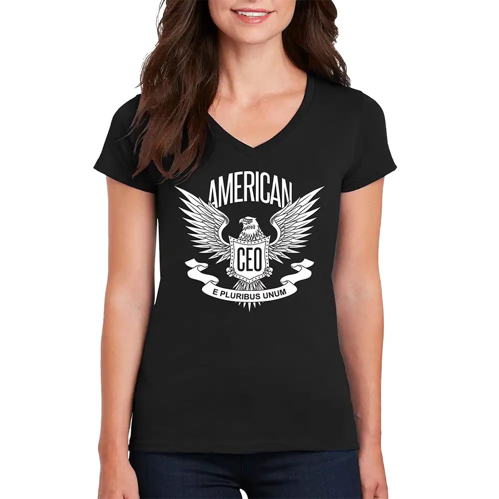 American CEO Eagle Women’s V-Neck T-Shirt