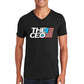 American Flag The CEO Men’s Unisex V-Neck T-shirt