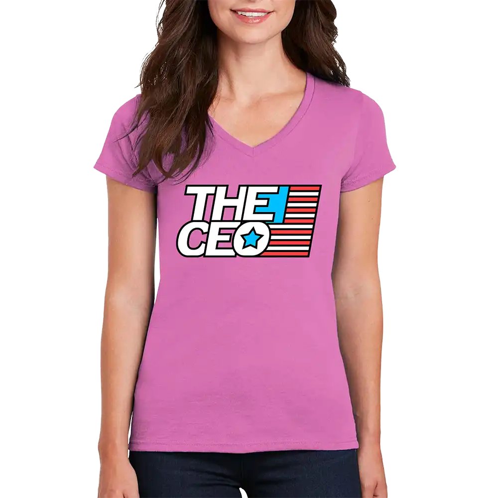 American Flag The CEO Women’s V-Neck T-Shirt