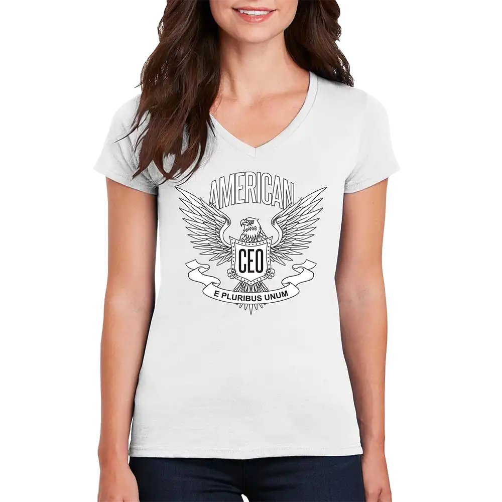 American CEO Eagle Women’s V-Neck T-Shirt