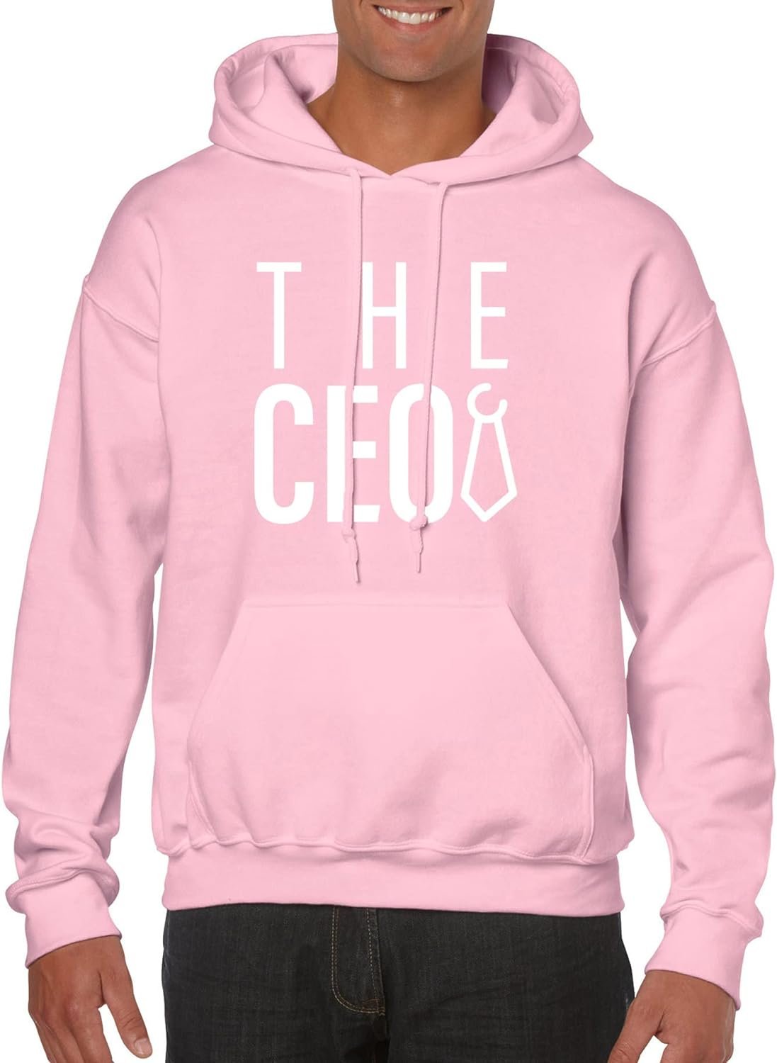 THE CEO Men’s Hoodie (as1, alpha, one_size, regular, regular, Standard, Pink, Large)