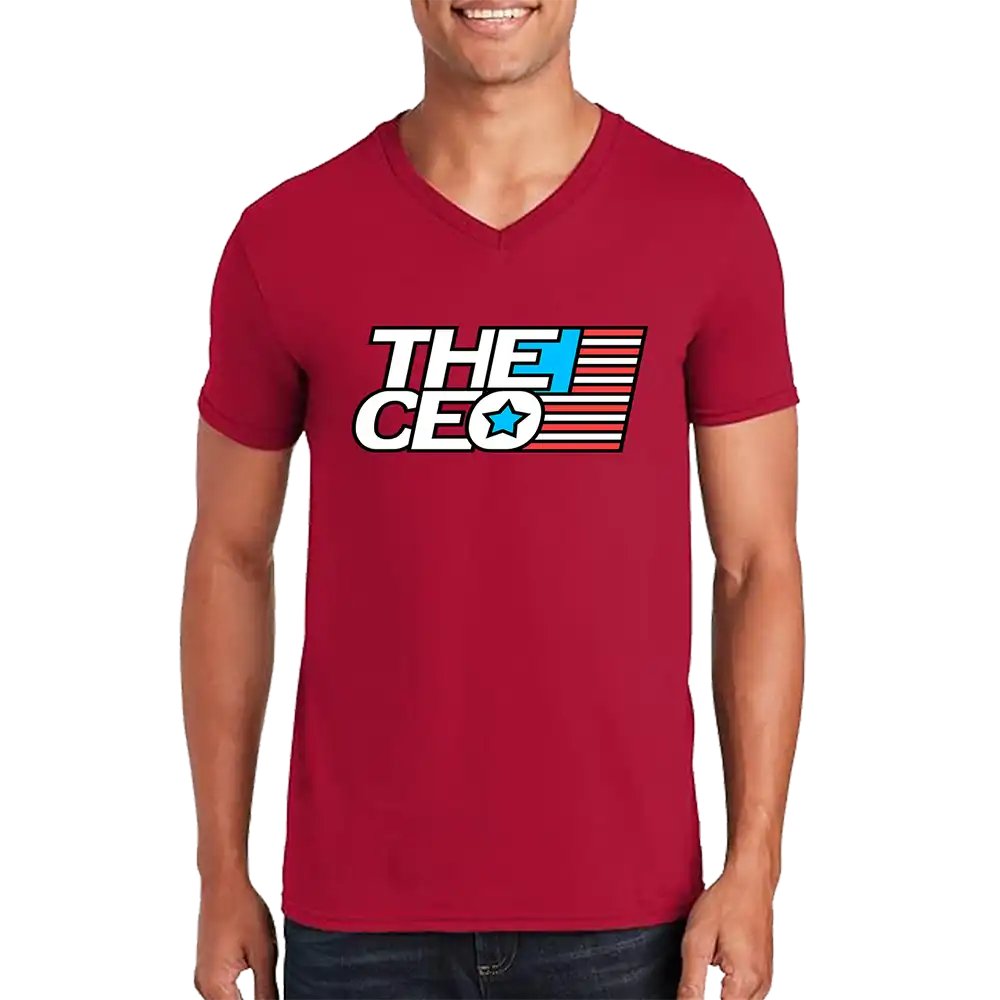 American Flag The CEO Men’s Unisex V-Neck T-shirt
