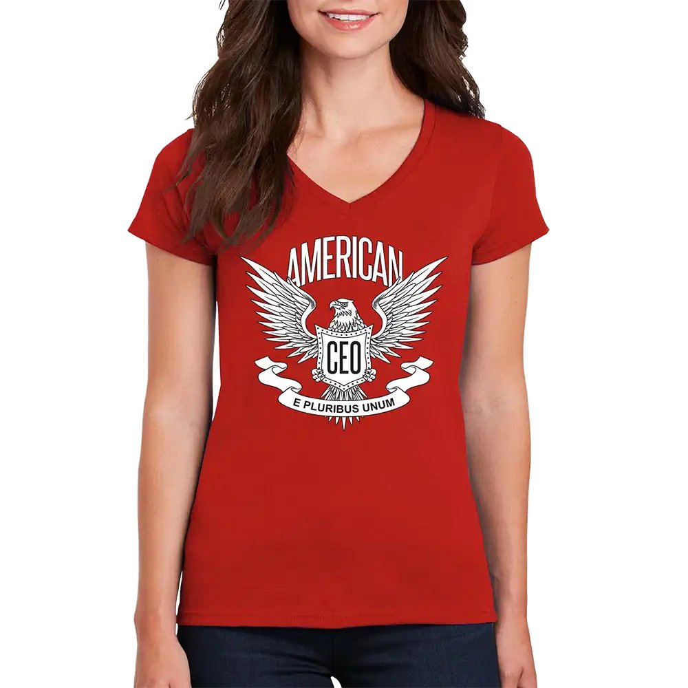 American CEO Eagle Women’s V-Neck T-Shirt
