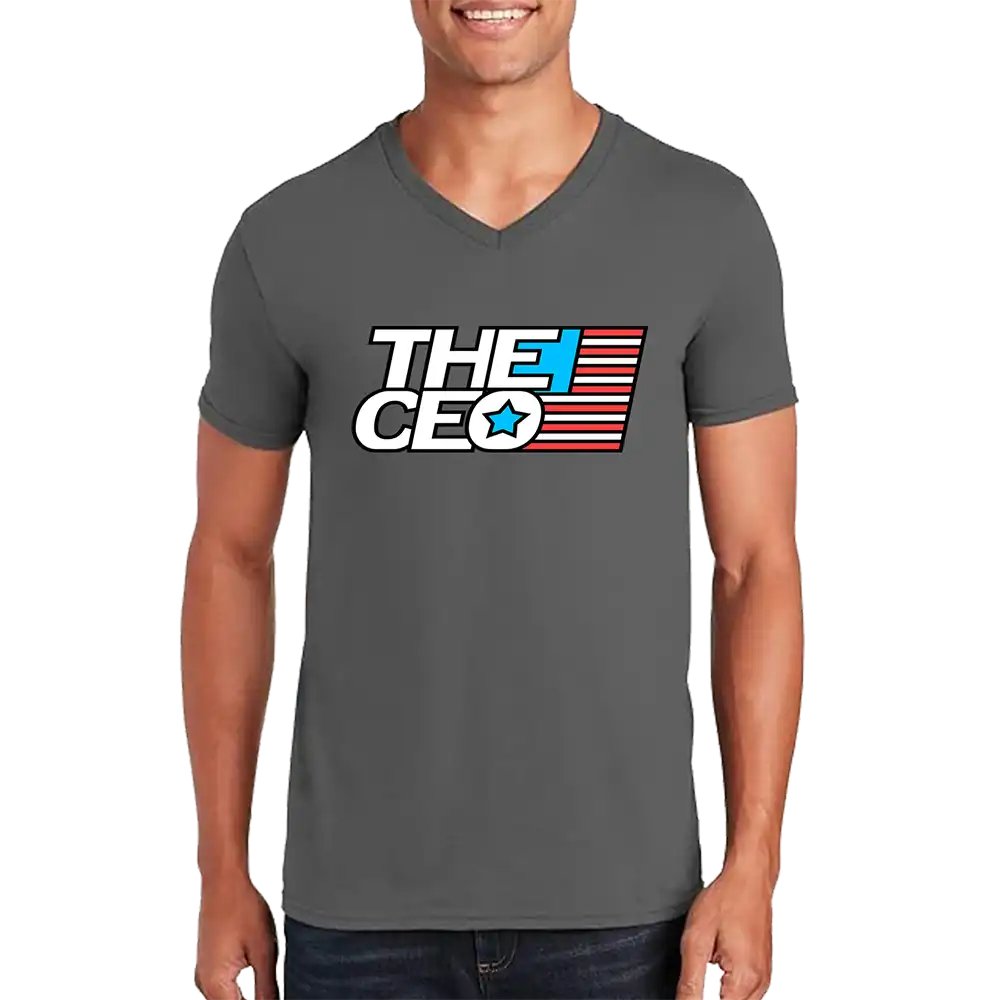American Flag The CEO Men’s Unisex V-Neck T-shirt